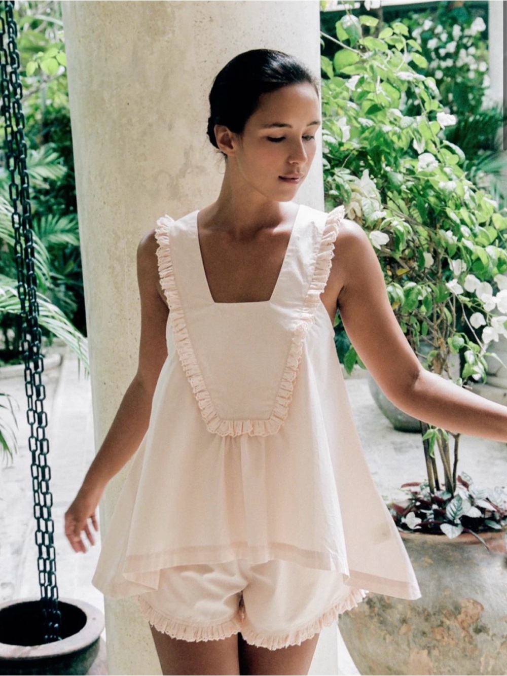 NEW Piyama sleep set XS (2-4) Elsie cotton shorts and tank in Blush Nude